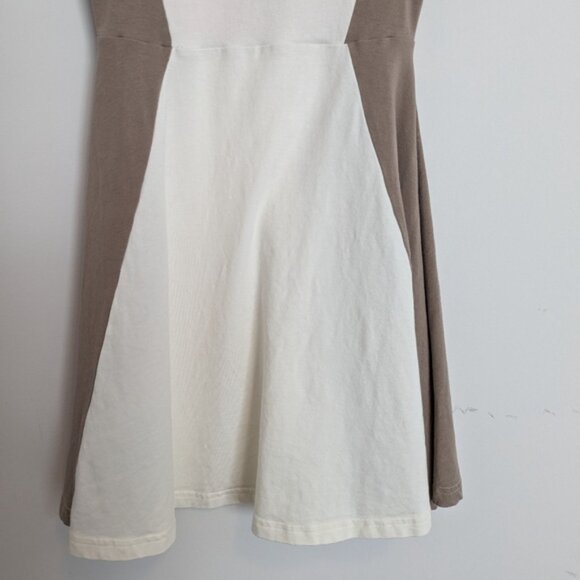 Express flare mini dress orange white tan color block size XS - Picture 3 of 9